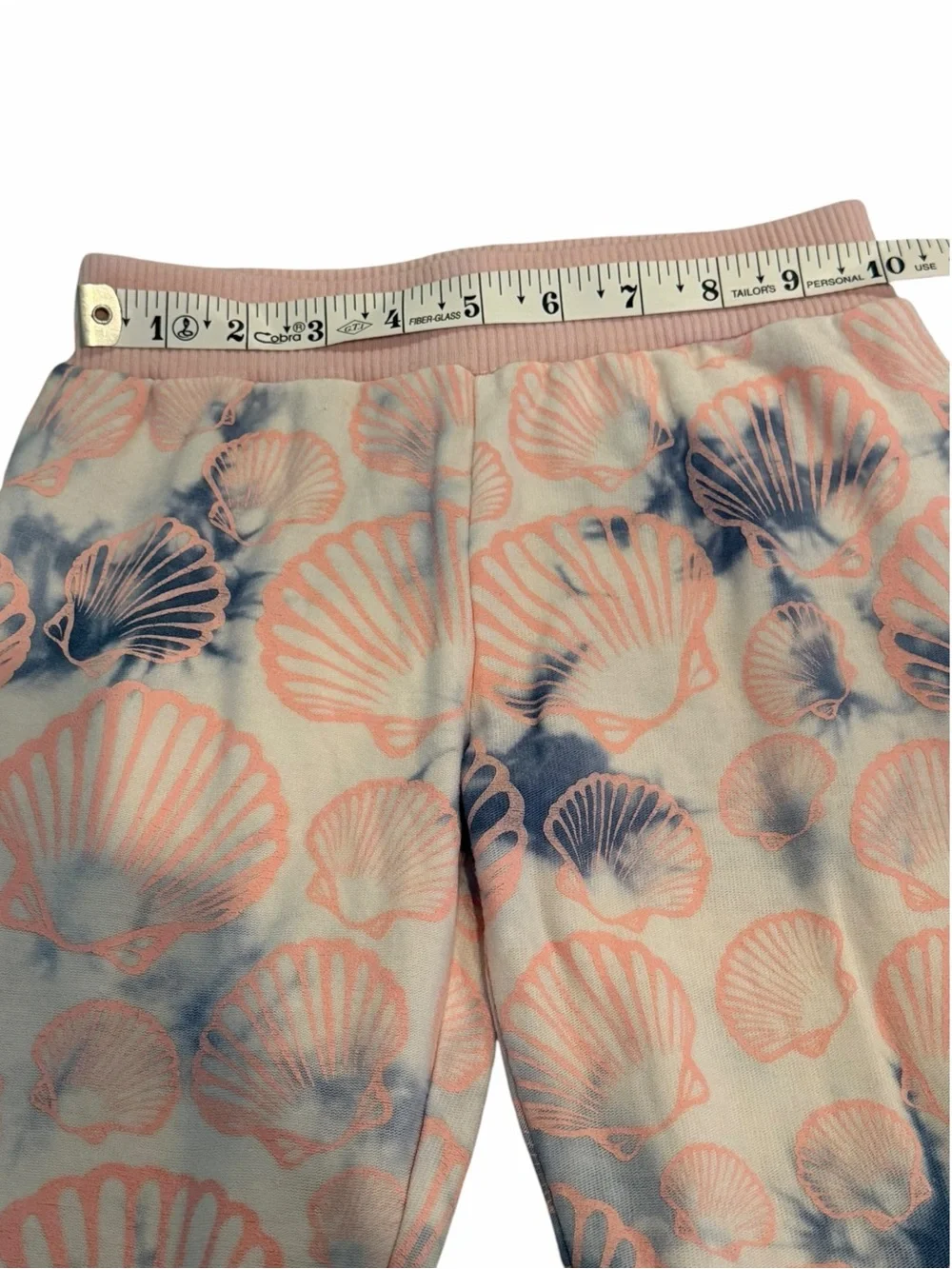 Chaser Girls Seashell Print Jogger Pants Pink Blue Size 6